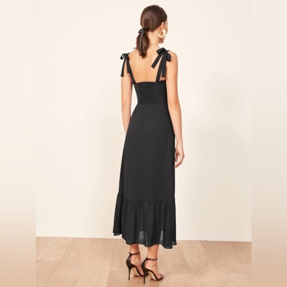 NEW Reformation Nikita Midi Dress in Black | size 4 - Picture 4 of 13
